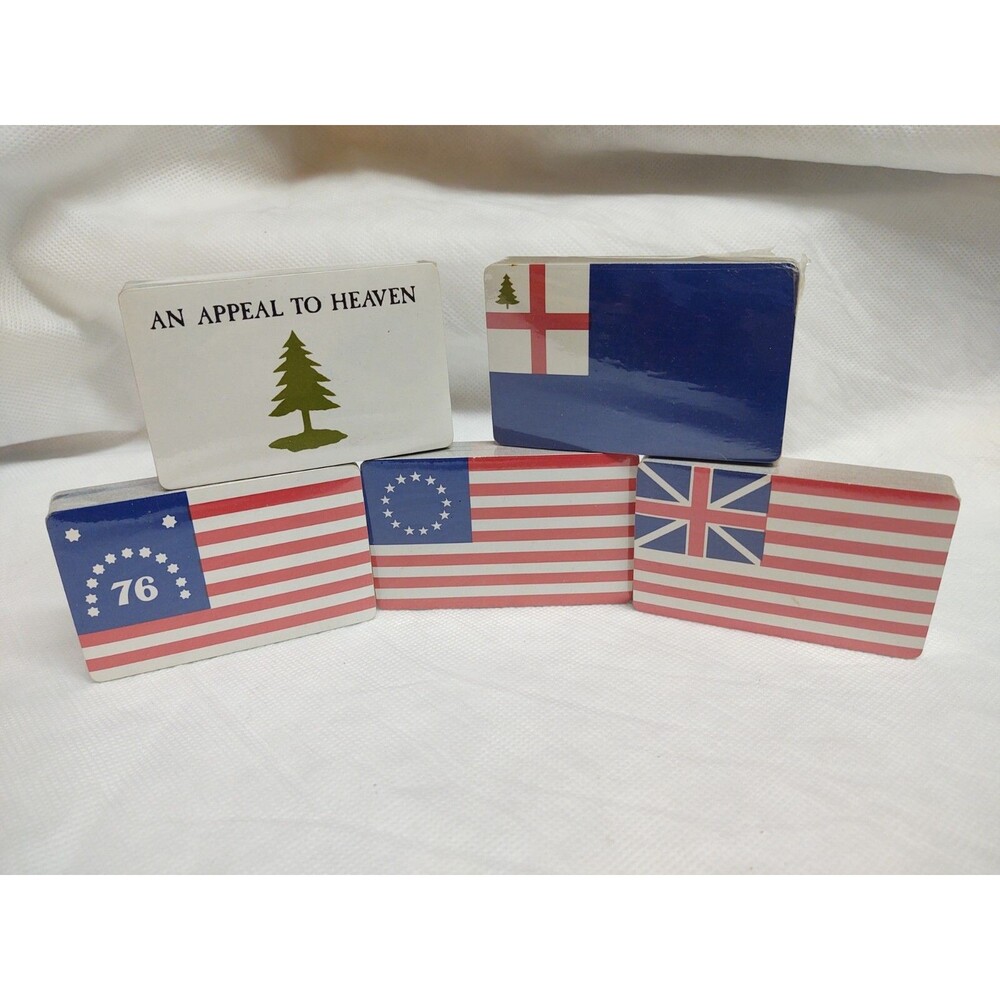 5 Sealed Pks Vtg American Historical Flag Playing Cards Bunker Hill Grand Union